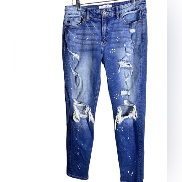 KANCAN DO WHAT YOU DO PAINT SPLATTER MEDIUM WASH JEANS Women's Size 9/28 - Picture 2 of 6